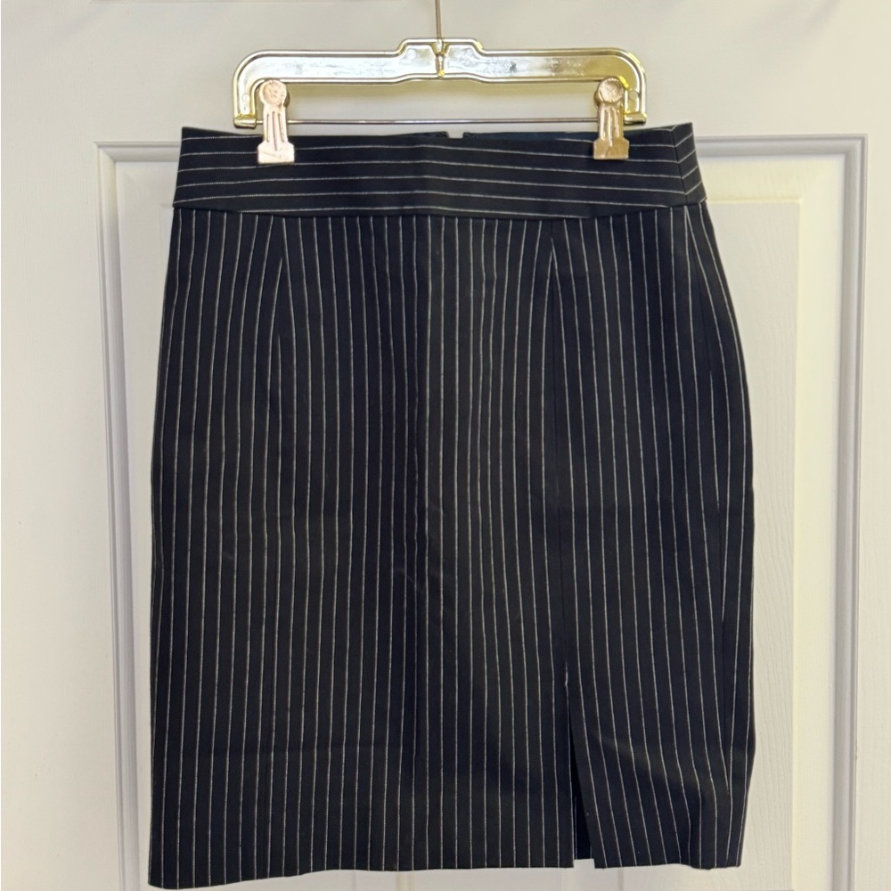 Banana Republic Navy Blue/Black Pinstripe Pencil Skirt